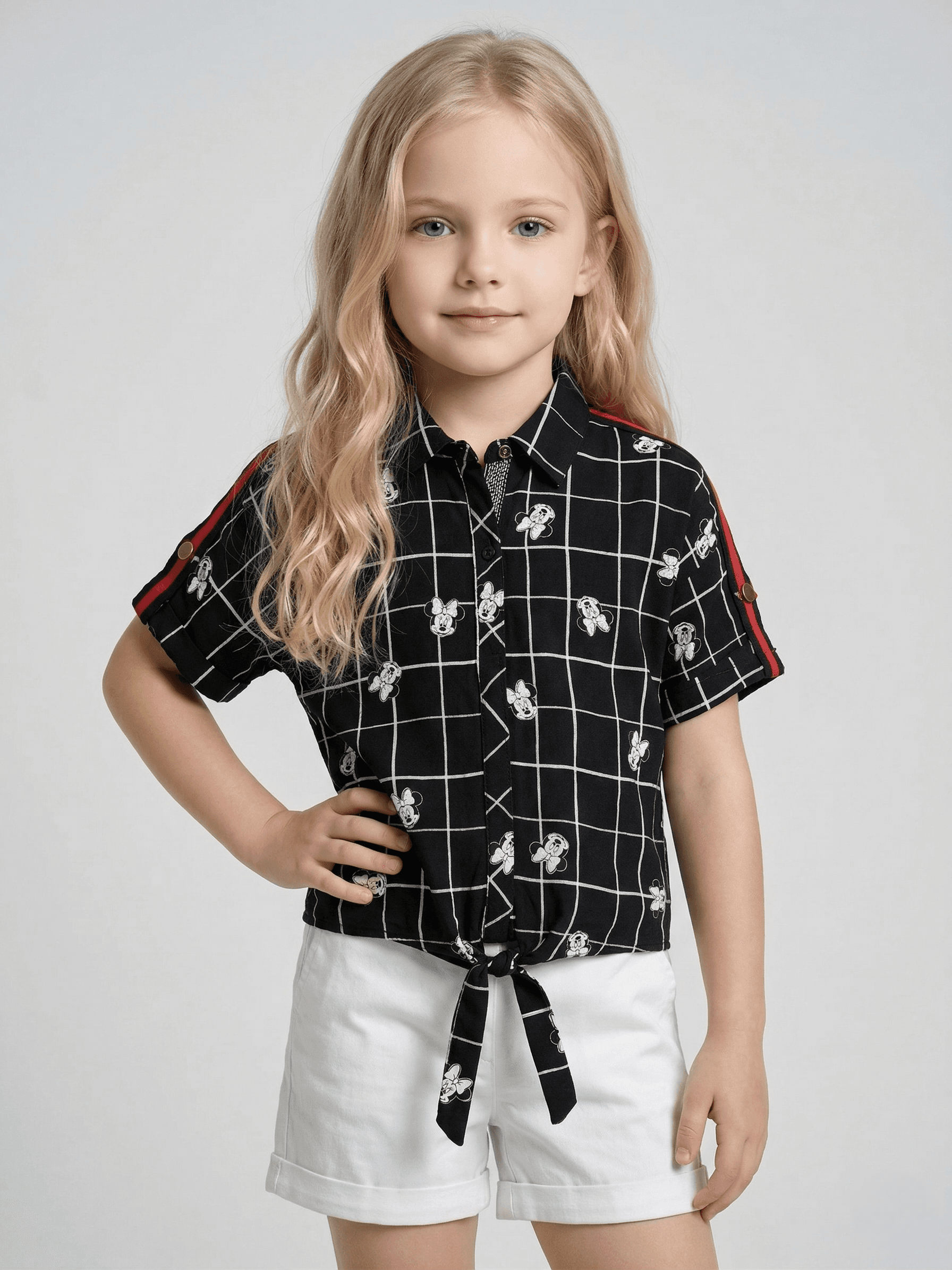 Creative Kids Black Checked Shirt Dress - Black